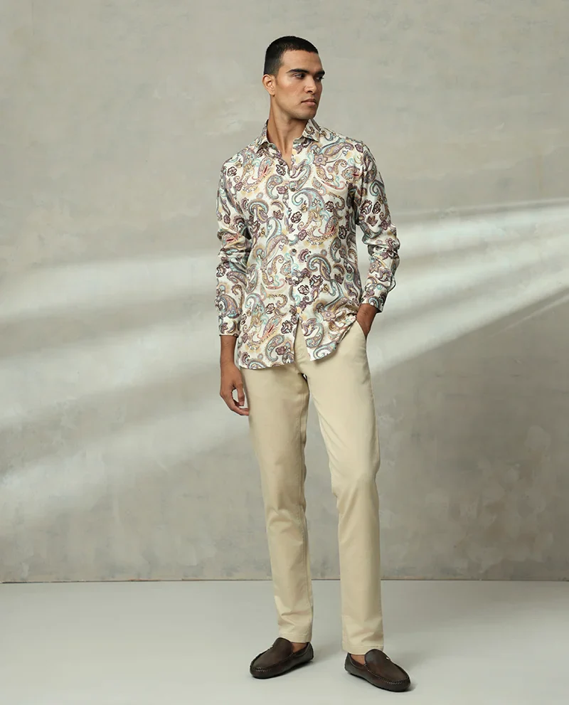 Multi Printed Cotton Men's Slim Fit Shirt | Men's Printed Slim Fit Shirts - Image 3