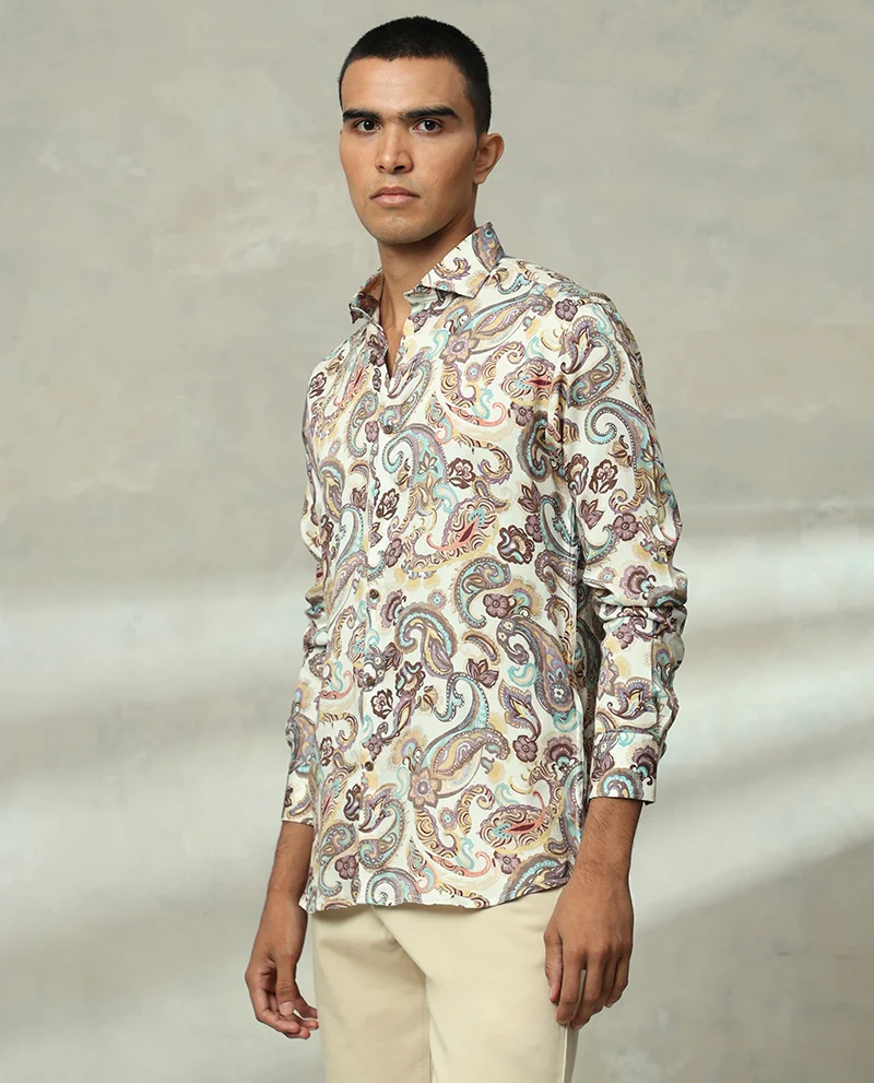 Multi Printed Cotton Men's Slim Fit Shirt | Men's Printed Slim Fit Shirts - Image 5